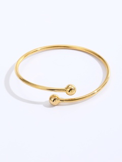 Einfache Mode Kupfer Galvani 18K Goldene Open-End Glänzend Armband