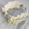 French Mesh Lace Pleated Bow WideEdged Headband Rhinestone Sweet Hairbandpicture15