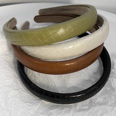 Korean Style Leather Pattern Headband Retro Sponge Texture Headband