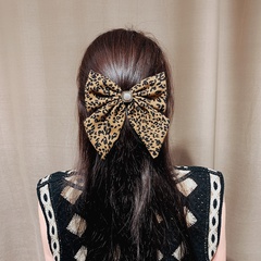 Fashion Leopard Print Big Bow Hairpin Hair Accessories Female Headdress