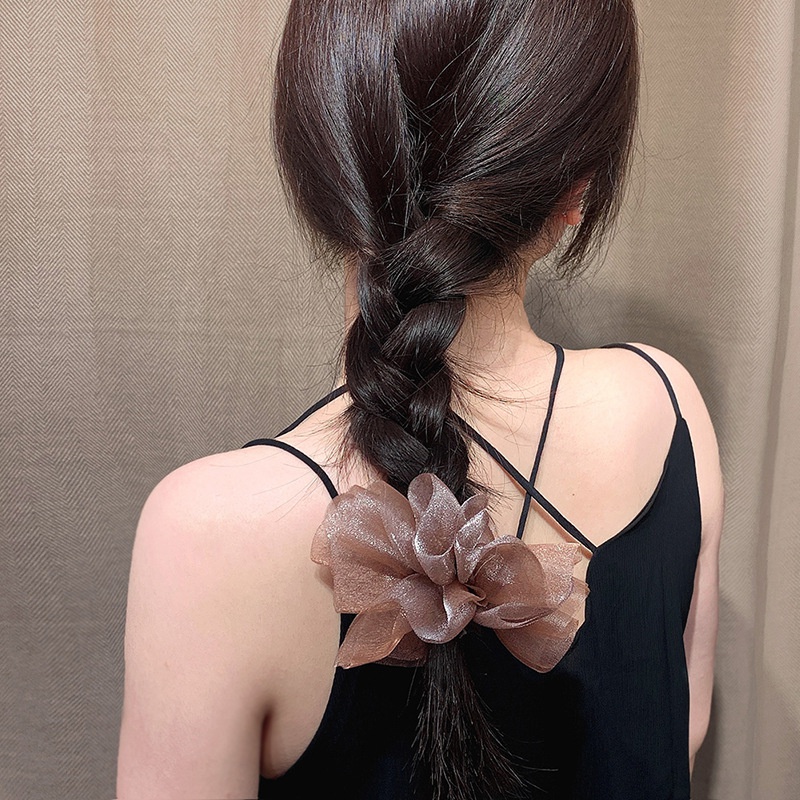 Fashion Simple Circle Pleated Solid Color Hair Scrunchies Hair Accessories
