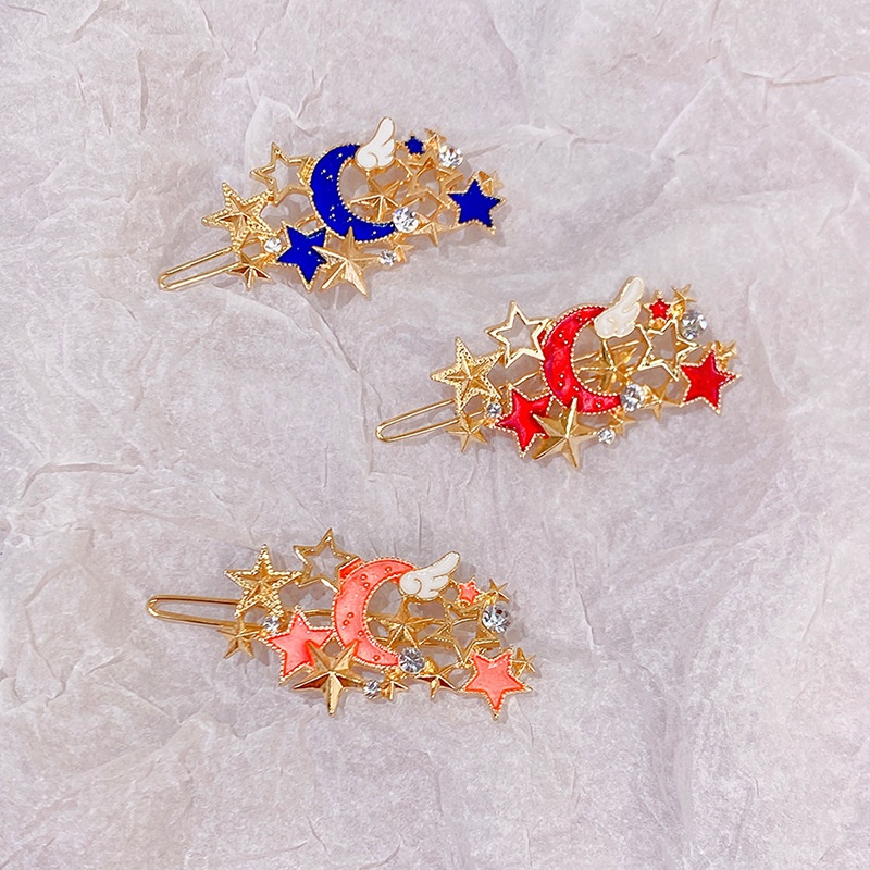 Fashion Starry Sky Metal Barrettes Simple Star Moon Hairpin Hair Accessories