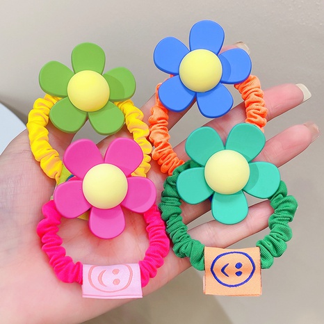 Fashion Large Flower Hair Band Sweet Cute Smiley Large Hair Rope Accessories's discount tags