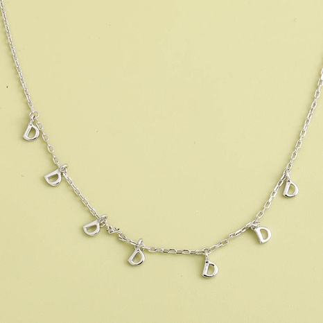 Fashion Letter D Shaped Pendant S925 Silver Necklace's discount tags