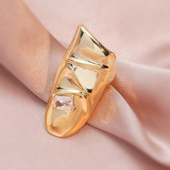 Fashion Simple Textured Hip Hop Golden Finger Copper Rings