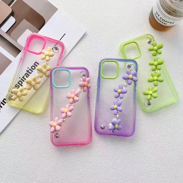 fashion Gradient Flower Bracelet plastic transparent iPhone 11 phone Case—1