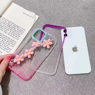 fashion Gradient Flower Bracelet plastic transparent iPhone 11 phone Case—2