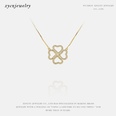 fashion fourleaf heartshaped zircon goldplated necklacepicture15