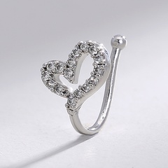 Cute Micro-Inlaid Irregular Heart shape Zircon alloy Nose Ring Perforation-Free Piercing Jewelry