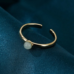 Mode Einfache Einstellbare Ring Eingelegten Stein Edelstahl Offenen Ring