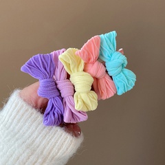 Cute 5-pcs Bow Hair Ropes set Suede Knotted Ponytail Hair Accessories