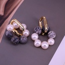 Retro Style Freshwater Pearl Stone pendant Circle copper Earringspicture10