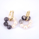 Retro Style Freshwater Pearl Stone pendant Circle copper Earringspicture9