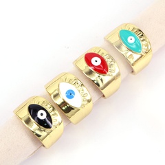 Retro style Devil's Eye Colorful Oil dripping copper open ring