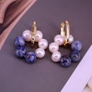Retro Style Freshwater Pearl Stone pendant Circle copper Earringspicture8