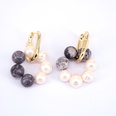 Retro Style Freshwater Pearl Stone pendant Circle copper Earringspicture12