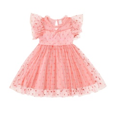 Fashion Summer Pink Sweet Lace Little Girl Summer Princess Dress