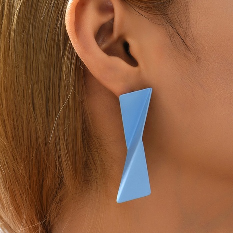 Simple style solide couleur géométrique fold pendentif Boucles D'oreilles's discount tags