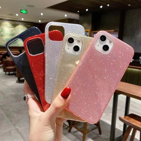 new style solid color Glitter All-Inclusive Drop-Resistant iPhone13 Phone Case's discount tags