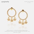 fashion goldplated zircon fivepointed star earrings wholesalepicture16