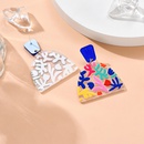 fashion Oil Painting Flower pattern Contrast Color Acrylic pendant Earringspicture4