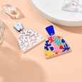 fashion Oil Painting Flower pattern Contrast Color Acrylic pendant Earringspicture6