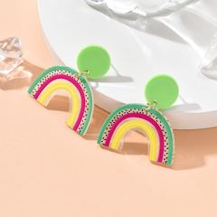 Simple Multi-Color Rainbow Bar Acrylic Earrings