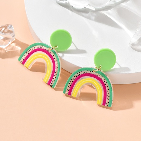 Simple Multi-Color Rainbow Bar Acrylic Earrings's discount tags