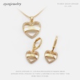 Korean heartshaped copper necklace earrings setpicture21