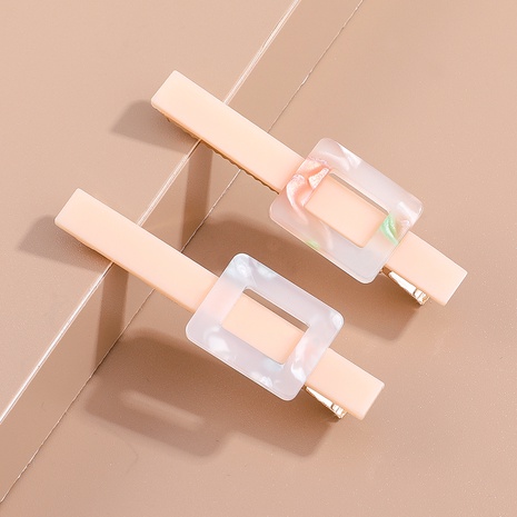 Fashion Elegant Pink Acrylic Geometric Gradient Duckbill Hair Clips Hair Accessories's discount tags