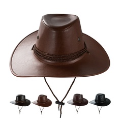 British Style Cowboy Fedora Hat Big Brim Cowboy Hat Outdoor Sun Hat Men's Riding Hat