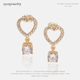fashion goldplated fourclaw zircon hollow heart earringspicture15
