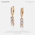 simple long fourclaw goldplated zircon earringspicture16