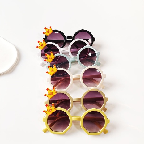 Gafas de sol para niños con marco redondo pequeño con forma de corona Linda's discount tags