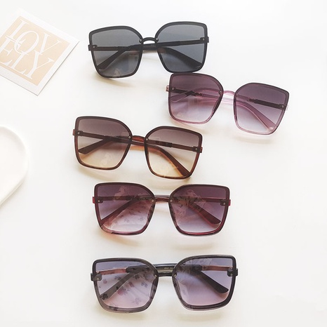 New Fashion Large Square Frame multicolor sunshade Sunglasses's discount tags