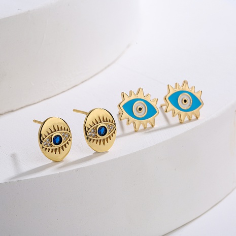 Mode Bösen Augen Ohr Studs frauen Neue Gold-Überzogene Micro Intarsien Zirkon Kupfer Ohrringe's discount tags