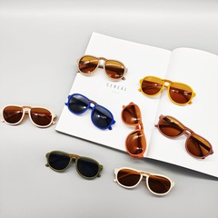 Factory Direct Sales Kids Sunglasses New Mi Nail Vintage round Frame Fashion Sunglasses UV Protection Glasses Personality Fashion
