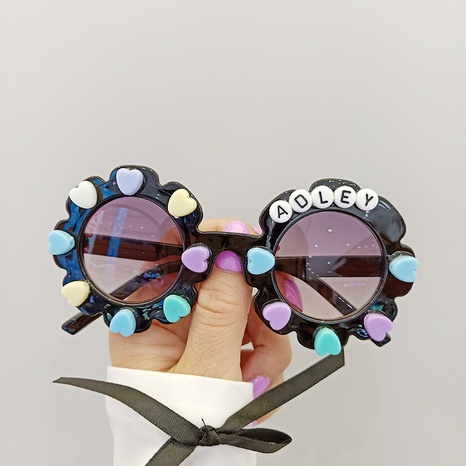 Gafas de sol para niños con marco redondo pequeño de flores de nuevo estilo bonito's discount tags