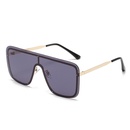Fashion OnePiece Large Square Rimless Lens Metal Frame Mens and Womens Sunglassespicture7