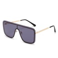 Fashion OnePiece Large Square Rimless Lens Metal Frame Mens and Womens Sunglassespicture12