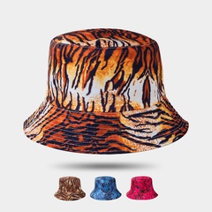 Fashion Male and Female Tiger Stripes 
Leaves Printing Sun Hat Reversible Bucket Hat