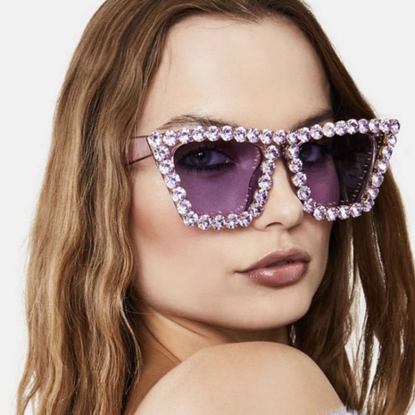 Gafas de sol para mujer con incrustaciones de diamantes y Marco grande de nueva moda 2022's discount tags