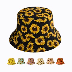 Fashion Sunflower Male and Female Sun Hat Reversible Bucket Hat Wholesale