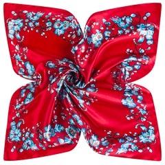 60cm Korean Style Small Flower Printed Women's Professional Silk Scarf Small Square Scarf