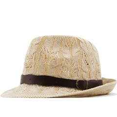 Sombrero de paja de verano para hombres y mujeres tejido a mano sombrero de Fedora sombrero de playa a prueba de sol al por mayor