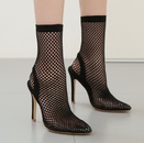 New Womens Sexy Snakeskin Mesh Stiletto Heel Sandal Bootspicture4