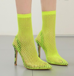 Neue frauen Sexy Snakeskin Mesh Stiletto Ferse Sandale Stiefel