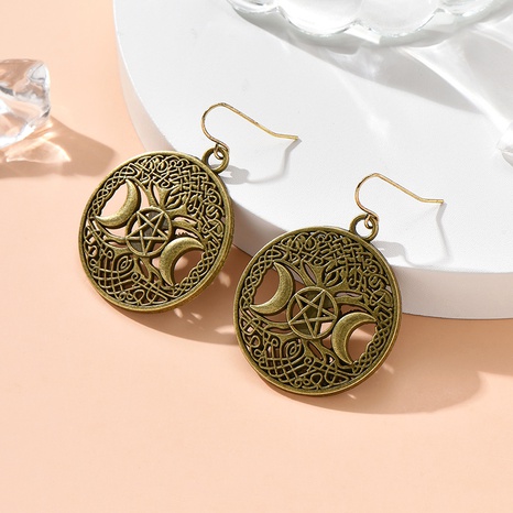 Fashion Alloy Moon Star Geometric Round Drop Earrings's discount tags