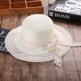 Elegant Womens Wide Lace Brim Bow Travel SunProof Beach Straw Sun Hatpicture12
