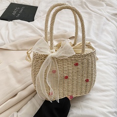 Women's Summer 2022 New Fashion Portable Bucket Bag Woven Scarf Beach Bag